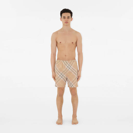 BURBERRY 巴宝莉 男士棉质格纹游泳短裤 格子 8083161 B8686 商品图1
