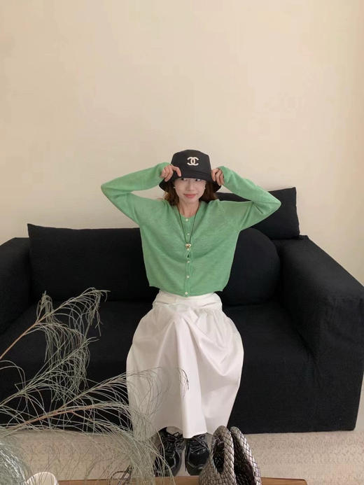 糖果色竹节麻开衫 商品图9