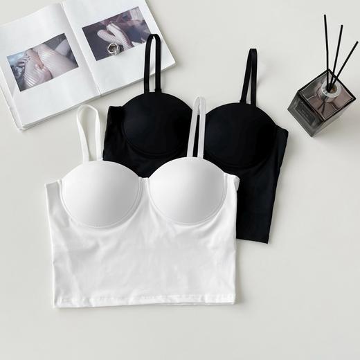 老米优品🎈凉感，复古法式，一体式👙背心《冰丝无痕立体杯小吊带背心》小性感法式设计，自带文胸胸垫设计  NY240430A 商品图0