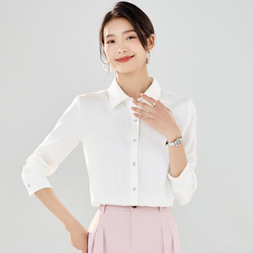 【简约优雅】罗蒙女士长袖衬衫商务通勤舒适百搭开衫衬衫女 商品图1