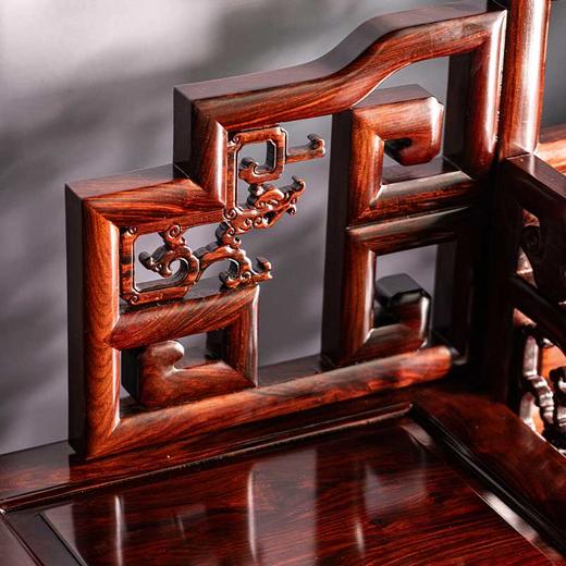 大红酸枝螭龙博古纹高低床含床头柜红木家具（运费到付） 商品图4