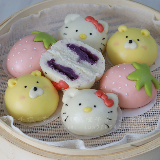 紫薯陷卡通包6个