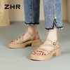 ZHR则则法式厚底凉鞋2024新款时尚百搭休闲洋气时装沙滩凉鞋女鞋 商品缩略图9
