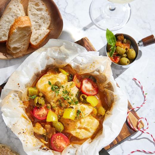 纸包鳕鱼炖番茄时蔬法棍套餐  商品图0