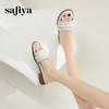 Safiya/索菲娅2024夏季小香风露趾软底外穿仙女珍珠平底一字拖鞋 SF42110420 商品缩略图3