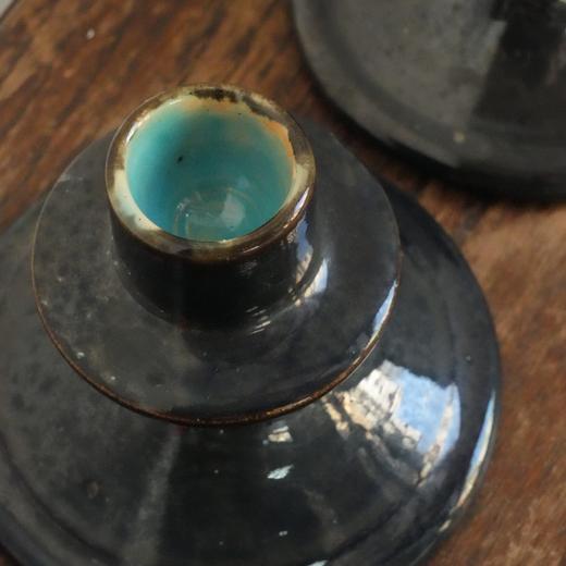 【苏州】美国手作蓝黑釉烛台一对2pcs 商品图3