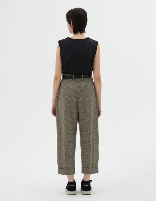 Margaret Howell  卡其色FOX BROTHERS威尔士格纹羊毛深褶裤 商品图5