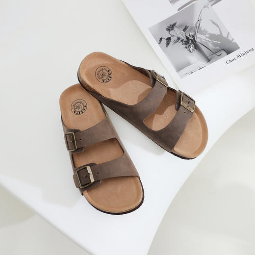 Safiya/索菲娅2024夏季皮带扣休闲外穿勃肯鞋软木沙滩拖鞋 SF42110345 商品图8