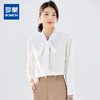 【莫代尔混纺】罗蒙女士长袖衬衫商务时尚百搭简约飘带上衣开衫女 商品缩略图0