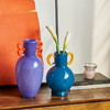 北欧创意手工双耳渐变直筒花瓶高级感餐桌电视柜软装中古摆件批发 商品缩略图2