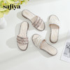 Safiya/索菲娅2024夏季小香风露趾软底外穿仙女珍珠平底一字拖鞋 SF42110420 商品缩略图1