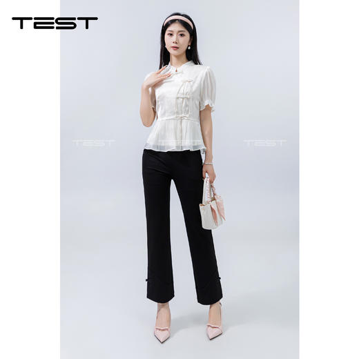 夏上新国风舒适丝滑修身显瘦小衫1242047 商品图3