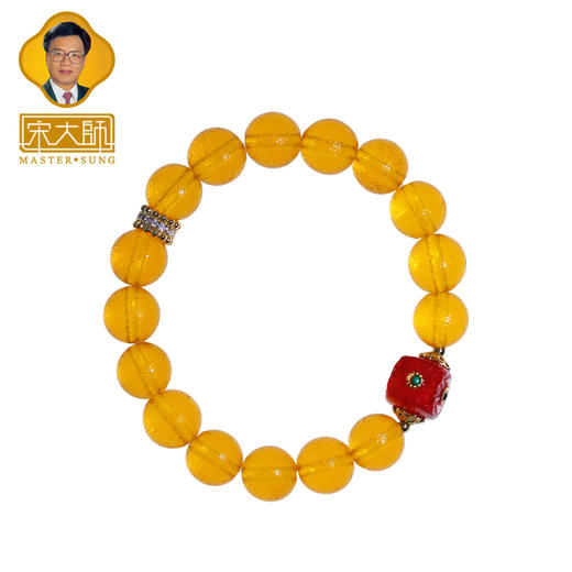宋韶光大师 飞黄腾达【天珠包金款】黄色琉璃手链情侣饰物 商品图5