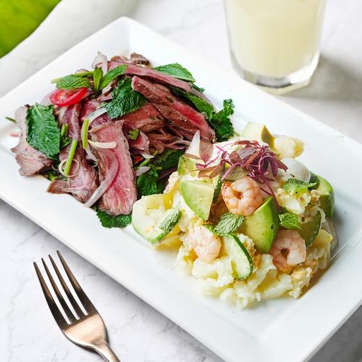 泰式牛肉色拉季节双拼套餐 商品图0