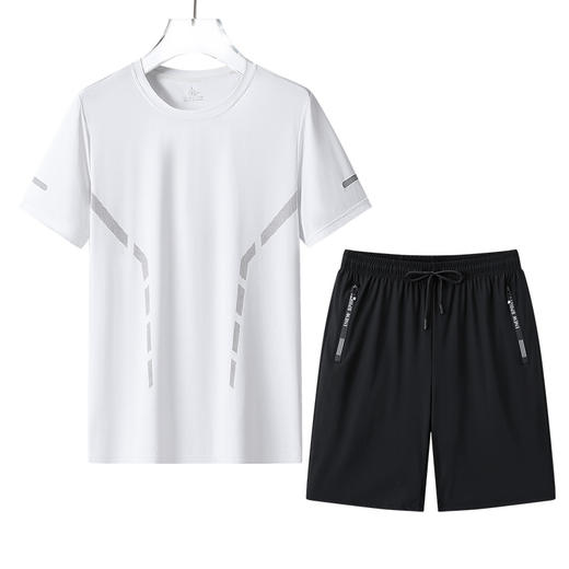 冰丝短袖运动套装男士夏季三亚海边度假衬衣夏威夷沙滩短裤一套装_ym 商品图4