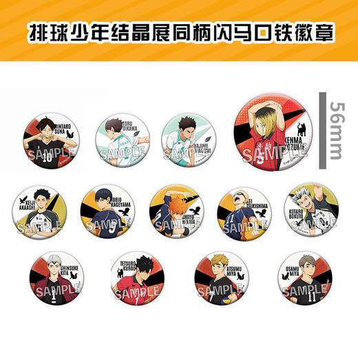 日本正版 排球少年结晶展同柄闪徽章吧唧 日向影山周边谷子 商品图0