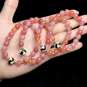 44852盐源玛瑙单圈-DIY虎牙圆珠