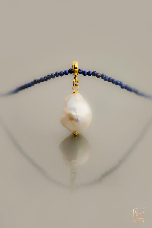 天然巴洛克珍珠万能扣吊坠项链(青金石） 商品图3