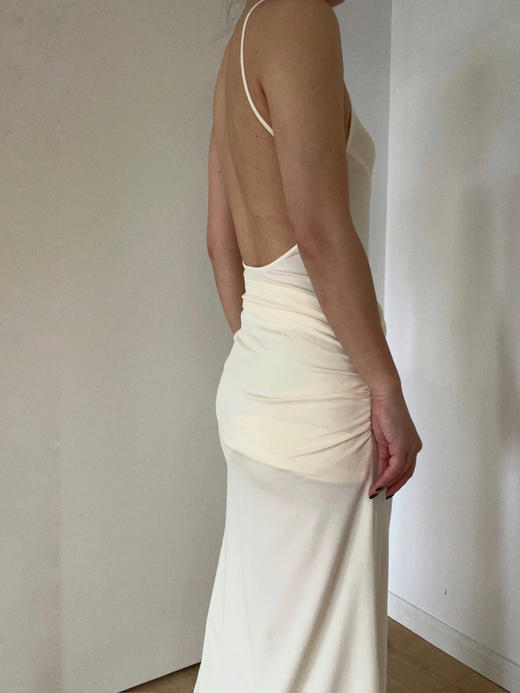 HOSIKARI｜HO24SS06 露背针织吊带连衣裙 [ 黑BK / 棕BN / 白WT ] 商品图12