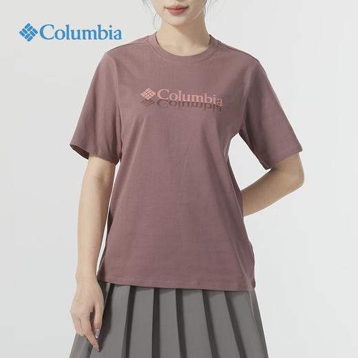 哥伦比亚女式净色宽松休闲中袖T恤AR0222 商品图0