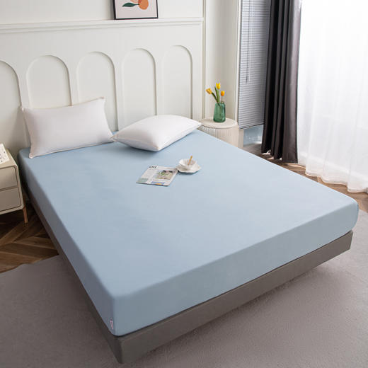 多喜爱 四季多用床笠  150*200CM  蓝/灰【30CM加高笠围】【360度全包裹】透气清爽 舒适好眠 商品图11