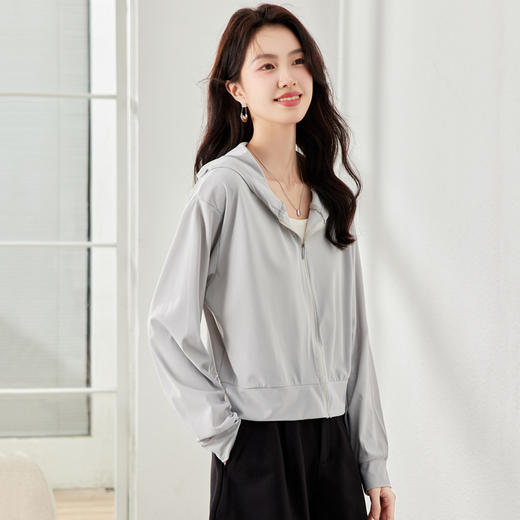气质短款小个子连帽，薄款长袖休闲外套防晒衣CC-16-6868 商品图0