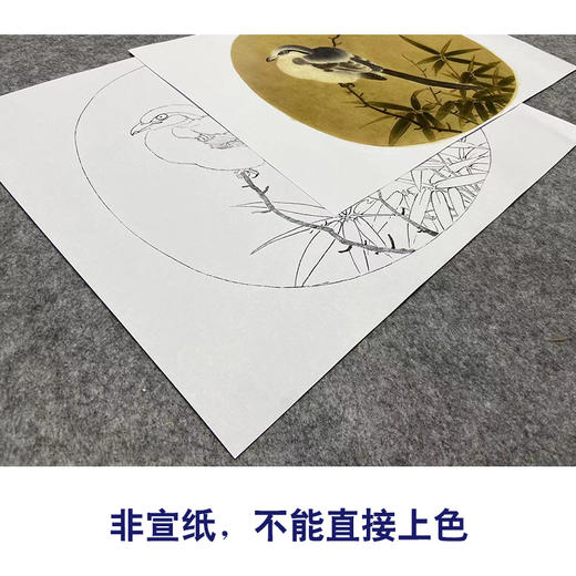 李安忠工笔画白描底稿《竹鸠图》临摹勾线高清打印稿YL09 商品图2