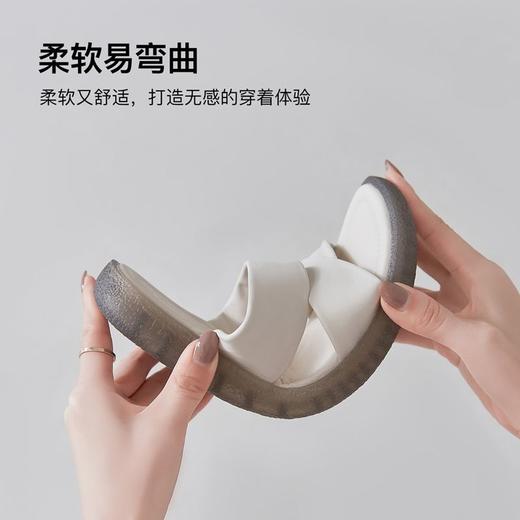 ZHR则则简约双带平底凉拖女鞋2024夏季新款柔软果冻底休闲一字拖 商品图2