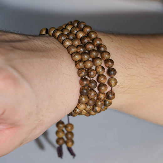 绿奇楠圆珠沉香珠链  甜香浓郁 棋韵明显 0.6*108颗标准圆珠 12 20082574 商品图2