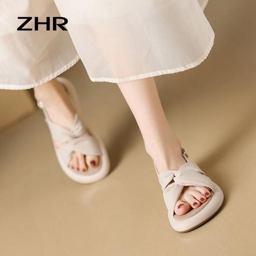 ZHR则则仙女软底厚底拖鞋夏季新款交叉一字休闲凉鞋小香风沙滩鞋 商品图8