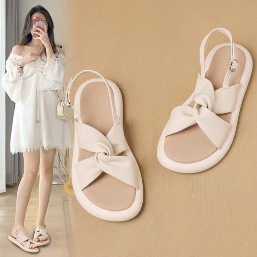 ZHR则则仙女软底厚底拖鞋夏季新款交叉一字休闲凉鞋小香风沙滩鞋 商品图0