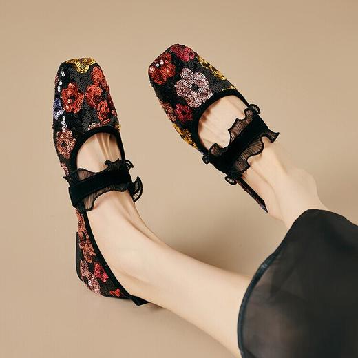 【预售5天】巨软~小众平底单鞋，亮片玛丽珍耙耙鞋豆豆鞋 YS&YSD4159 商品图3