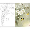 周中耀工笔画白描底稿玉兰花《高洁图》临摹勾线高清打印稿YL17 商品缩略图0