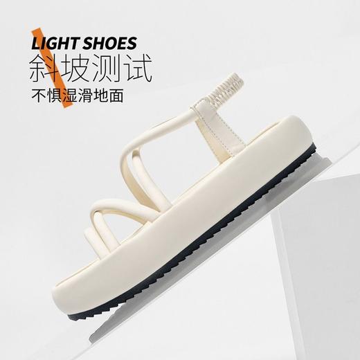 ZHR厚底凉鞋女2024新款夏季时尚简约绑带凉鞋仙女风ins百搭沙滩鞋 商品图3