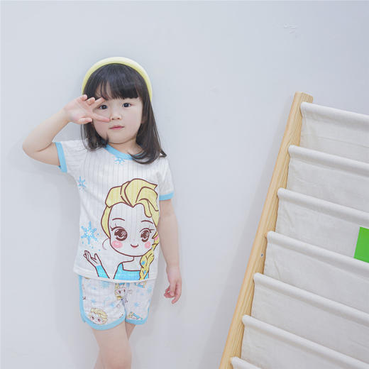 中小童可爱卡通短裤T恤2件套儿童呼吸棉家居服短袖套装 商品图2