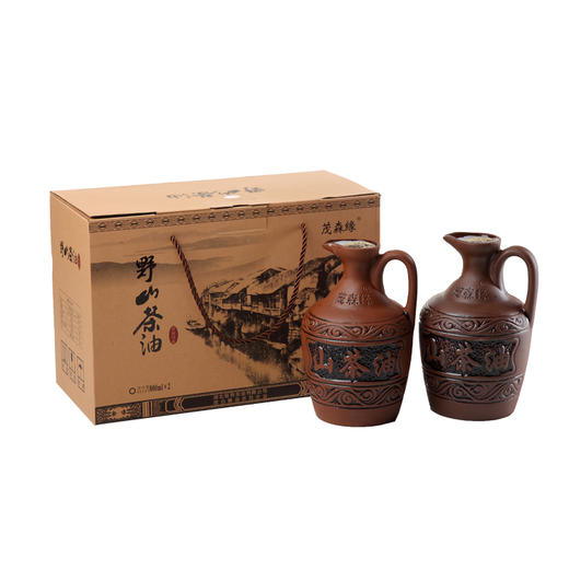 【茂森缘】湖北恩施有机野山茶油 800ml*2瓶礼盒（陶罐） 商品图5