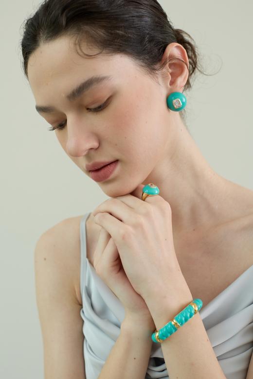 SOL DE VERANO 红墙系列复古蓝戒指/手镯/耳环 商品图0