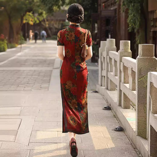 老上海传统仿香云纱端庄优雅改良日常旗袍GR1099 商品图2