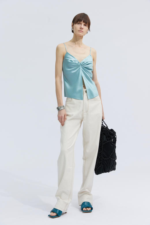 纽结缎面吊带 商品图0