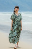 绽放旅行女装319朵/苎麻热带棕榈印花设计感海边旅游度假连衣裙 商品缩略图5
