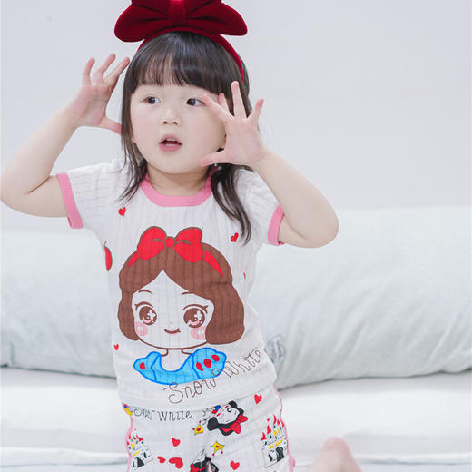 中小童可爱卡通短裤T恤2件套儿童呼吸棉家居服短袖套装 商品图4