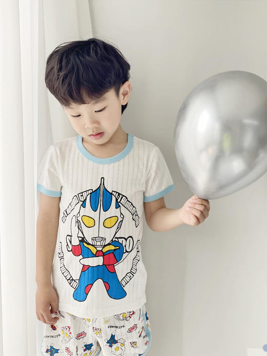 中小童可爱卡通短裤T恤2件套儿童呼吸棉家居服短袖套装 商品图3