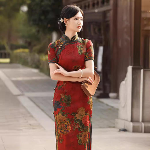 老上海传统仿香云纱端庄优雅改良日常旗袍GR1099 商品图3