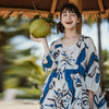 绽放旅行女装312朵/高支苎麻热带手绘印花棉麻度假连衣裙旅游穿搭 商品缩略图1