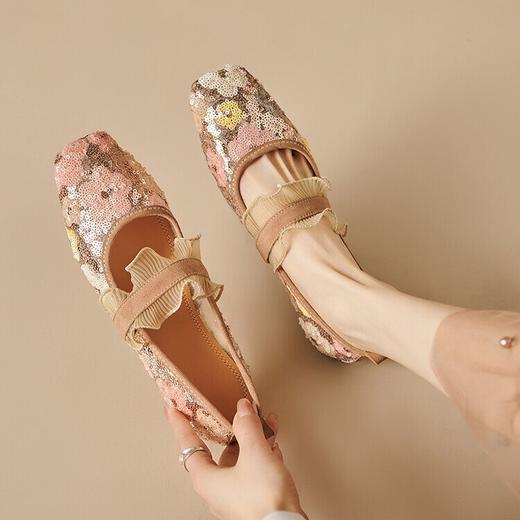 【预售5天】巨软~小众平底单鞋，亮片玛丽珍耙耙鞋豆豆鞋 YS&YSD4159 商品图4