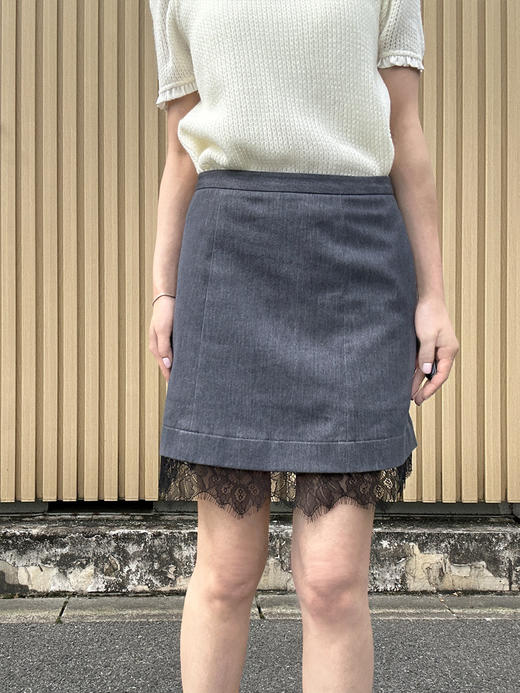 TYNVIE 拼接蕾丝裙摆短裙 商品图3