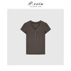 03-3潘依绣丁丁宠粉PanYiXiu/潘依绣【黑糖可可】天丝羊毛高级感水滴领短袖T恤 W-61965 商品缩略图1