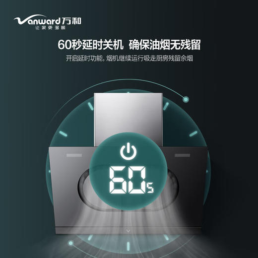 万和 侧吸式 吸油烟机 18立方大吸力 触摸操控 一键瞬吸 60s延时关机 立体环吸 两种定制风量 CXW-260-J03Q(S)(不带装饰罩) 商品图3