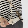 雀说 韩版复古羊毛针织开衫女春秋款宽松外穿V领薄款条纹毛衣外套上衣4ZF-41504 商品缩略图3