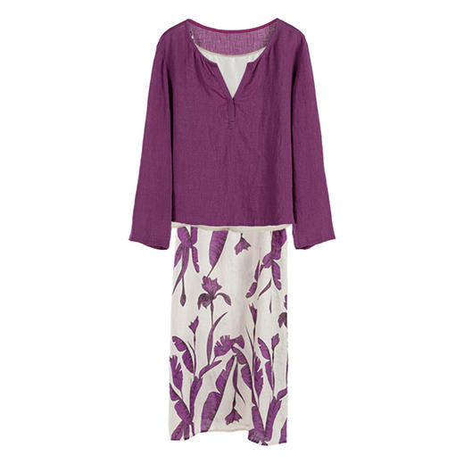 绽放旅行女装304-306/真丝棉背心宽松亚麻上衣吊带裙旅游穿搭套装 商品图4